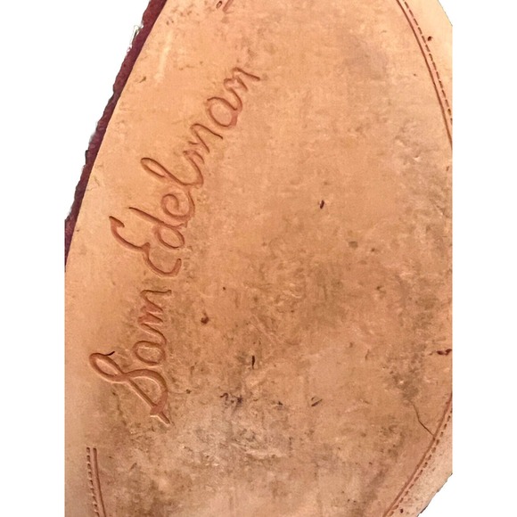 SAM EDELMAN Avalon Flats Burgundy Wine Suede‎ Sequin Flats Fairy Grunge W Sz 7.5 - Picture 15 of 16